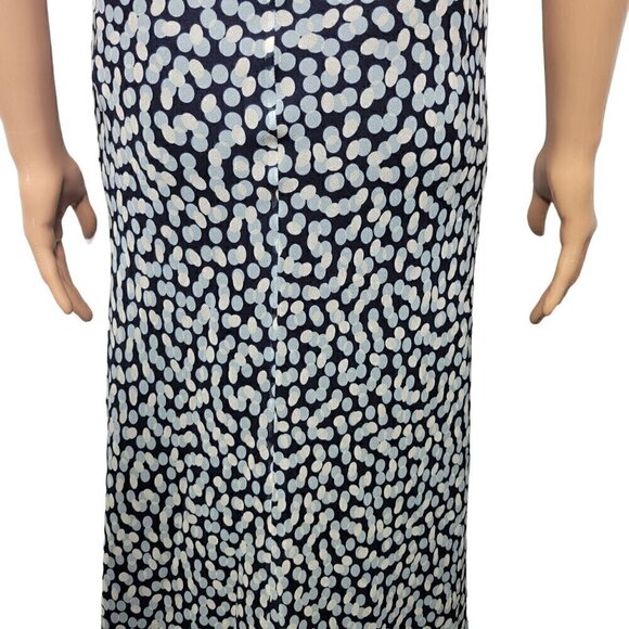 Banana Republic Women's 100% Silk Midi Length Faux Wrap Polka Dot Dress Size 16 - Picture 9 of 12